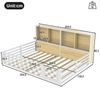 TavilaEcon Kinderbett Zaunbett 140x200 cm mit LED-Beleuchtung & Stauraum, App-Steuerung, LED-Streifen mit 60.000 Farben / 16 Hauptfarben, Weiß Bild 4