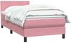 vidaXL Boxspringbett mit Matratze Rosa 80x220 cm Samt 3316046 Bild 3