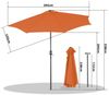 Angel Living Sonnenschirm Halbrund 2,7m mit UV30+ Schutz, Windbeständiger Gartenschirm, LxB: 265x132 cm, mit Kurbel und Neigungsfunktion für Garten & Terrasse, ohne Ständer Bild 2