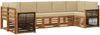 vidaXL Ecksofa Set 6 pcs Natur Massives Akazienholz und Polyester 3384804 Bild 2
