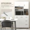 Hochschrank Küchenbuffet Mit Arbeitsplatte & 3 Schubladen - Moderner Aufbewahrungsschrank Mit Höhenverstellbaren Regalen Und Kippschutz,Weiß Bild 5