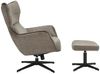 riess-ambiente Fußhocker VOGUE 45cm taupe / schwarz - Samt, drehbar, Metallbeine, Modern (Einzelartikel, 1 St), Fußhocker im Industrial Design - ideal für Wohn- und Arbeitsbereiche Bild 4