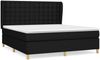 vidaXL Boxspringbett mit Matratze Schwarz 180x200 cm Stoff 3128863 Bild 2