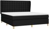 vidaXL Boxspringbett mit Matratze Schwarz 180x200 cm Stoff 3128863 Bild 3