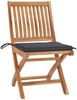 vidaXL Klappbare Gartenstühle mit Kissen 4 Stk. Massivholz Teak 3072807 Bild 2