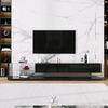 Celya TV-Schrank Glastrennwände und variable LED-Beleuchtung, Fernsehtisch TV Board Hochglanz-Wohnzimmermöbel Bild 5