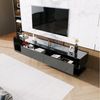 Celya TV-Schrank Glastrennwände und variable LED-Beleuchtung, Fernsehtisch TV Board Hochglanz-Wohnzimmermöbel Bild 3