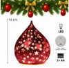 formano LED Deko Farbglas Tropfen Sterne Rot 16 cm Glasleuchte in Crackle-Optik + Timer (6h an/18h aus), Batteriebetrieben. – Stimmungslicht für Winter & Weihnachten – Dekoleuchte für gemütliches Zuhause Bild 2