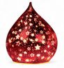 formano LED Deko Farbglas Tropfen Sterne Rot 16 cm Glasleuchte in Crackle-Optik + Timer (6h an/18h aus), Batteriebetrieben. – Stimmungslicht für Winter & Weihnachten – Dekoleuchte für gemütliches Zuhause Bild 4