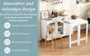 Sideboard mit ausziehbarer Tischplatte & Glasfront, weiß/gold, 116x40x78,5 cm Bild 5