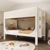 Trennbares Etagenbett mit Schlittenform & flexibler Leiter, 90x200 cm, Weiß, ohne Matratze Bild 3