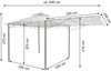 Pergola HWC-F94, Garten Pavillon, Stahl bewegliche Seitenwand 2,5x2,5m ~ grau Bild 3