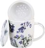DUO Spring in bloom Becher 400 ml BLUE FLOWERS mit Teesieb und Deckel, New Bone China Porzellan Bild 1