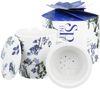 DUO Spring in bloom Becher 400 ml BLUE FLOWERS mit Teesieb und Deckel, New Bone China Porzellan Bild 3