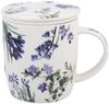 DUO Spring in bloom Becher 400 ml BLUE FLOWERS mit Teesieb und Deckel, New Bone China Porzellan Bild 2