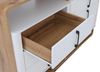Kommode HWC-P43, Schrank Sideboard Highboard, 6 Schubladen MDF 80x120x42cm ~ Wotan-Eiche-Optik, weiß Bild 4