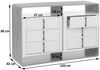 Kommode HWC-P43, Schrank Sideboard Highboard, 6 Schubladen MDF 80x120x42cm ~ Wotan-Eiche-Optik, weiß Bild 3