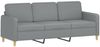 vidaXL 3-Sitzer-Sofa mit Zierkissen Hellgrau 180 cm Stoff 3200917 Bild 4