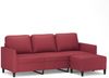 vidaXL 3-Sitzer-Sofa mit Hocker Weinrot 180 cm Kunstleder 3201125 Bild 2