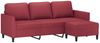 vidaXL 3-Sitzer-Sofa mit Hocker Weinrot 180 cm Kunstleder 3201125 Bild 3