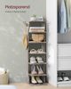 VASAGLE Schuhregal schmal, Standregal mit 7 Ebenen, platzsparend, für Eingangsbereich, Ecke, Schuhablage, greige meliert Bild 3
