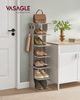 VASAGLE Schuhregal schmal, Standregal mit 7 Ebenen, platzsparend, für Eingangsbereich, Ecke, Schuhablage, greige meliert Bild 2