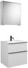 Burgbad FIUMO Waschtisch Set mit Spiegelschrank 62 cm breit, Weiß, Waschbecken Gussmarmor Weiß, Anschlag rechts Bild 2