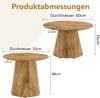 Couchtisch-Set 2-teilig, rund, 50 x 50 x H 48 cm & 60 x 60 x H 35 cm, MDF in Holzoptik, stapelbarer Wabi-Sabi Look Bild 5
