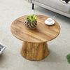 Couchtisch-Set 2-teilig, rund, 50 x 50 x H 48 cm & 60 x 60 x H 35 cm, MDF in Holzoptik, stapelbarer Wabi-Sabi Look Bild 3