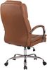 Bürostuhl JUBEL - 115x62x70, Hellbraun Kunstleder Metall in Chromoptik Gestell ergonomische Bürostühle Homeoffice Stuhl mit Rollen Bild 4