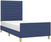 Einzelbettgestell Design für Erwachsene ohne Matratze Blau 100x200 cm Stoff d3989e Bild 3