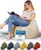Green Bean® 2er Set Indoor Sitzsack + Hocker mit EPS-Perlen Füllung - Sitzhocker Sitz-pouf , Beige, L Bild 3