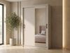 Beautysofa Kleiderschrank HELA moderner Kleiderschrank mit Spiegel (Schiebetürenschrank mit Kleiderstange und Regalböden, Schrank für Schlafzimmer, Flur & Ankleidezimmer) wahlweise ohne oder mit Schubkasteneinsätzen Bild 2