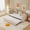 LVHOM Polsterliege 90x200cm, Schlafsofa mit Ausziehbett 90x200cm, Stauraum, Samt, Kinderbett/Gästebett/Sofa, niedrig im Kinderzimmer, Gästezimmer, Wohnzimmer Bild 3