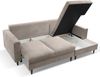 Selsey 'Nalika' Ecksofa mit Schlaffunktion, Kordsamt-Bezug, beige, rechtsseitig, 90 x 230 x 143 cm Bild 4