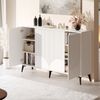 Merax Sideboard Breite 160 cm, Multifunktionales Sideboard,Kommode, Highboard mit verstellbaren Einlegeböden, 4 Türen, Weiß Bild 2