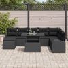 vidaXL Garten-Sofa-Set mit Kissen 9 pcs Schwarz 3348699 Bild 3