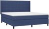 vidaXL Boxspringbett mit Matratze Blau 180x200 cm Stoff 3131455 Bild 3