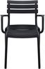 Gartenstuhl KARL mit Armlehne - 57 x 57 x 82 cm, Kunststoff, Schwarz | Stapelstuhl Loungestuhl Garten Outdoor-Stuhl Bild 4