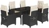 vidaXL 7-tlg. Garten-Essgruppe mit Kissen Schwarz Poly Rattan 3212630 Bild 2
