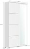 Schuhschrank Spiegel Comfort 4 Klappen 32 Paar 105x187 cm Weiss-Weiss Hgl : Weissmatt / Weiss hochglanz Bild 4