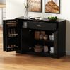 Modernes Sideboard Schwarz mit 3 Türen & Schublade, Stauraum, 107x40x83,4 cm Bild 4