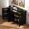 Modernes Sideboard Schwarz mit 3 Türen & Schublade, Stauraum, 107x40x83,4 cm Bild 3