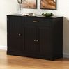 Modernes Sideboard Schwarz mit 3 Türen & Schublade, Stauraum, 107x40x83,4 cm Bild 2