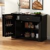 Modernes Sideboard Schwarz mit 3 Türen & Schublade, Stauraum, 107x40x83,4 cm Bild 4