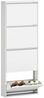 HOMCOM Schuhschrank mit 4 Klappen Schuhkipper Schmal für 8 Paar Schuhe Schuhregal (Metall Schuhkommode, 1-St, Schuhablage Wandmontage) für Eingangsbereich, Flur 55 x 15 x 139,5 cm Weiß Bild 2