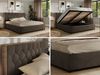 Polsterbett mit Bettkasten LARINO CLASSIC 140 x 200 cm Lattenrost und Gasdruckfedern, stabiles Bettgestell, modernes Design Foam Matratze - Braun Velvet - MIRO LUX Bild 2