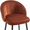 Vente-unique - ELIRAM Barhocker SamtStoff Rot - B 58 cm x H 96 cm x L 49 cm Bild 5