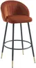 Vente-unique - ELIRAM Barhocker SamtStoff Rot - B 58 cm x H 96 cm x L 49 cm Bild 4