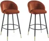 Vente-unique - ELIRAM Barhocker SamtStoff Rot - B 58 cm x H 96 cm x L 49 cm Bild 2